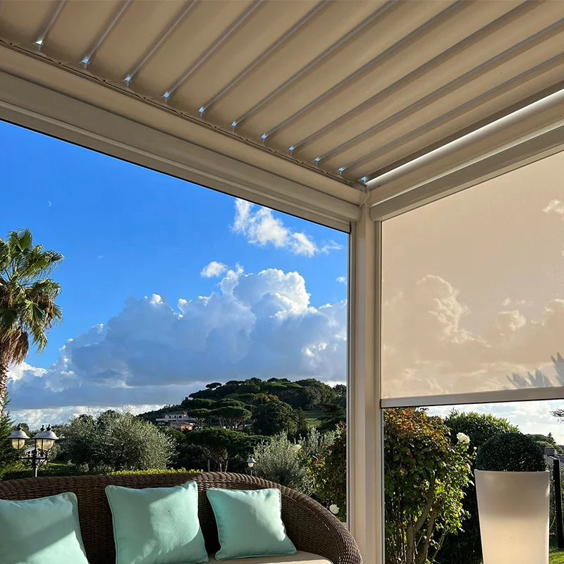 Custom Aluminum Electric Louvered Pergola with Waterproof Roof