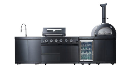 125-Inch Stainless Steel Outdoor Kitchen Grill with Pizza Oven
