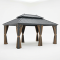 Outdoor Hardtop Gazebo Engineered for All-Season Use, 14x20 Ft, Galvanized Steel Roof, Aluminum Frame
