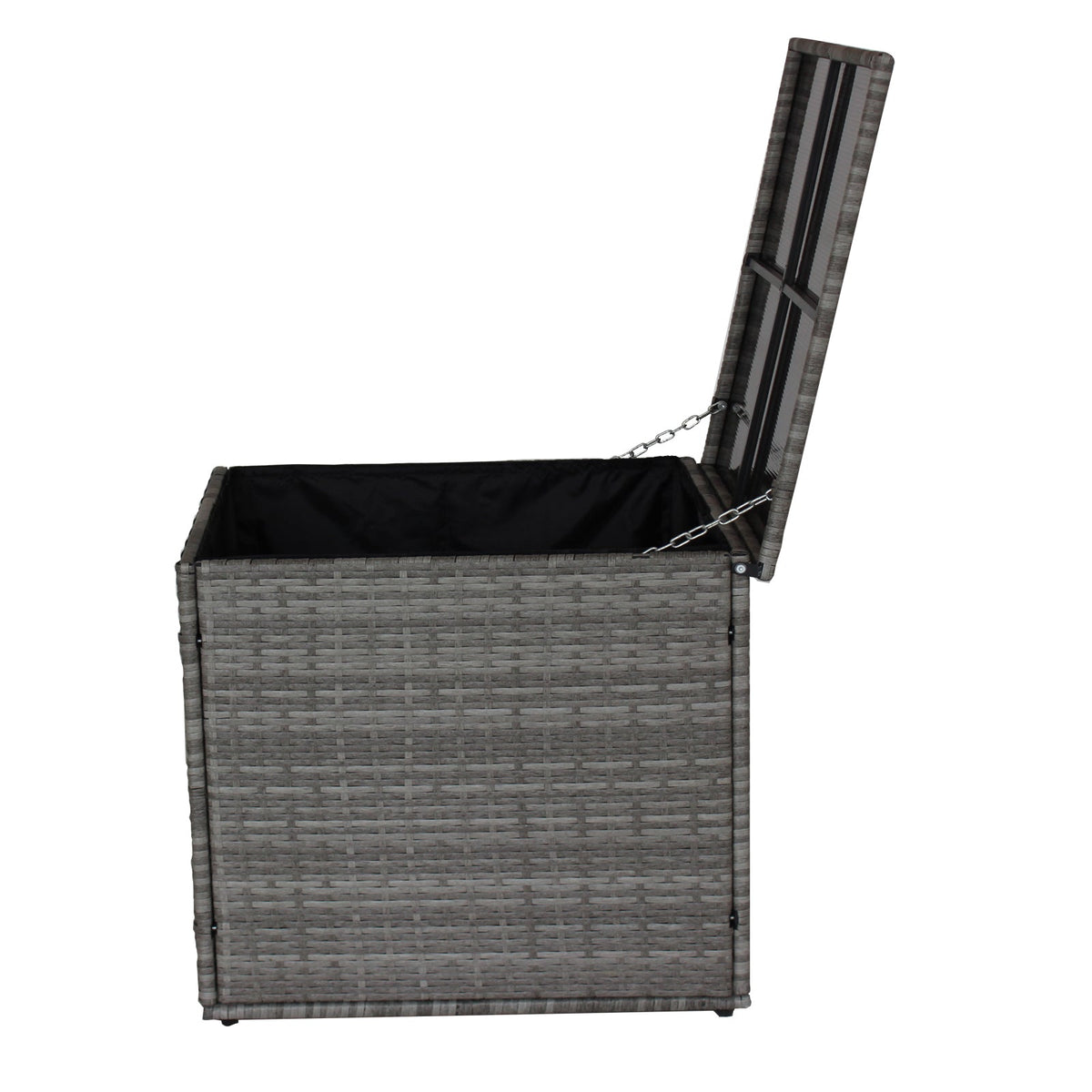 4-Piece Gray Wicker Rattan Patio Sectional Set with Storage Box