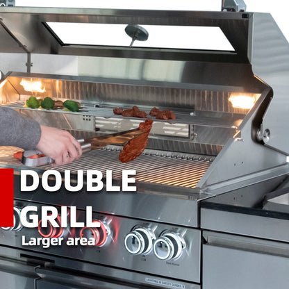 4-Burner Stainless Steel Gas Grill with Granite Countertop