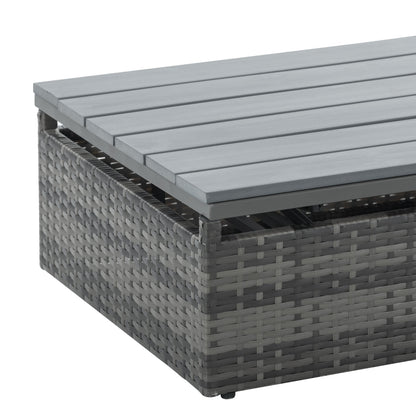 5-Piece Dark Gray PE Rattan Patio Sofa Set with Lift-Top Table