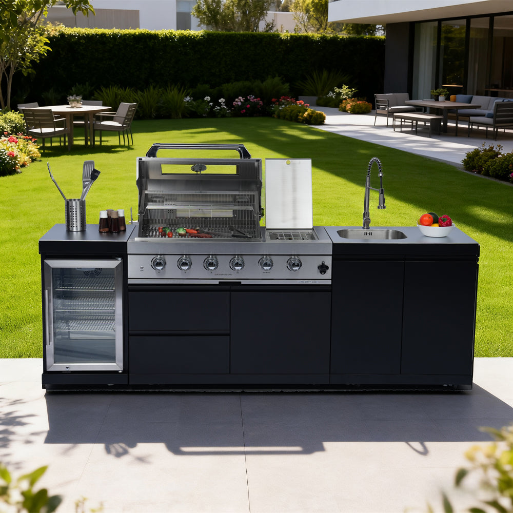 98-Inch 4-Burner Stainless Steel Gas Outdoor Kitchen Grill