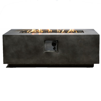 Propane Outdoor Fire Pit Table, Charcoal Concrete