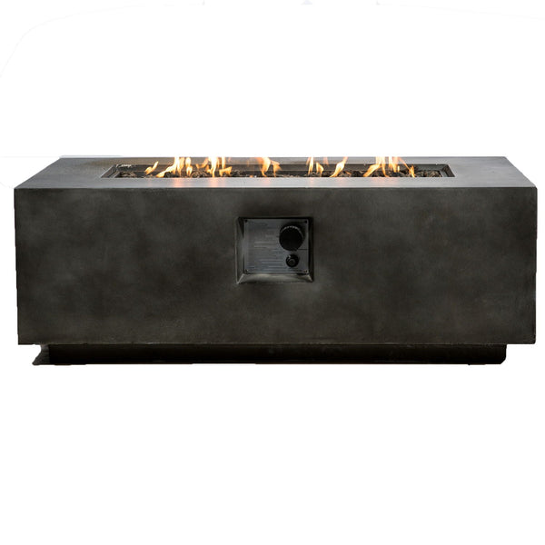Propane Outdoor Fire Pit Table, Charcoal Concrete