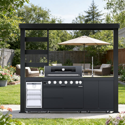 108-Inch 6-Burner Stainless Steel Gas Outdoor Kitchen Grill