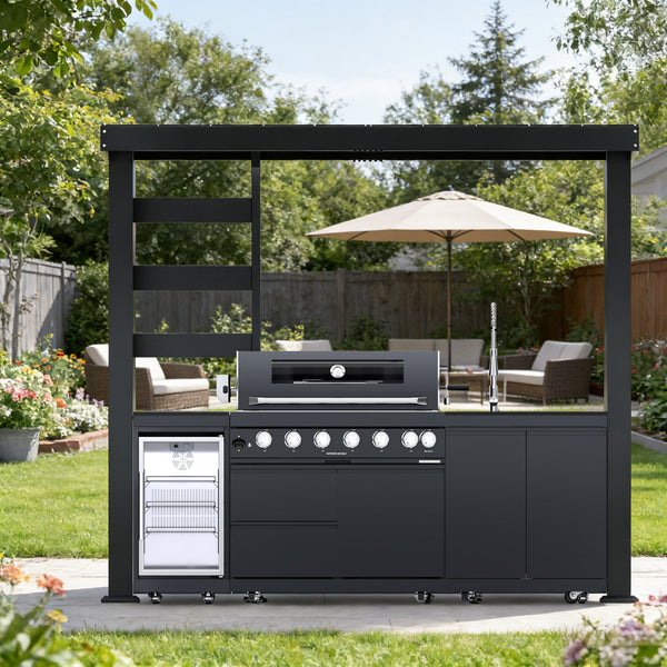 108-Inch 6-Burner Stainless Steel Gas Outdoor Kitchen Grill