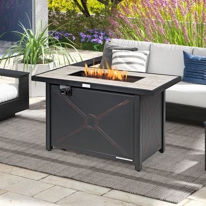 42-In. 60,000 BTU Propane Fire Pit Table with Ceramic Top