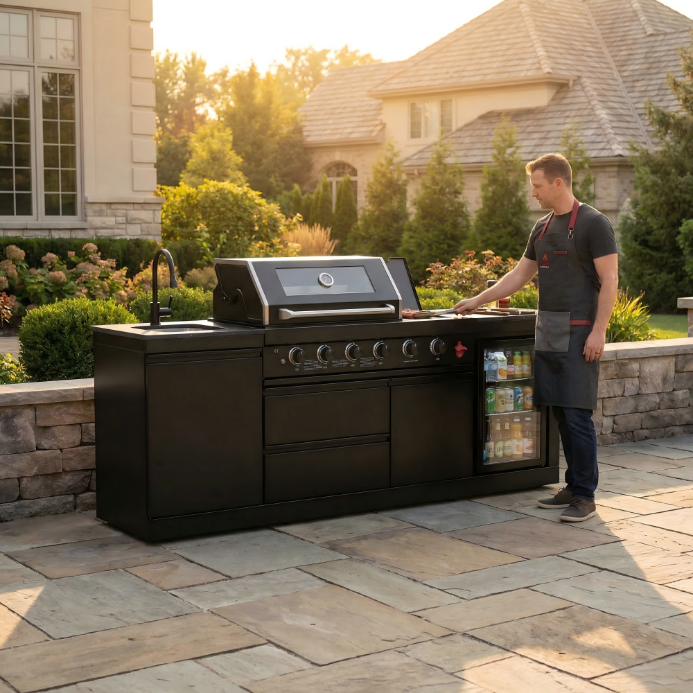 4-Burner Stainless Steel Propane Outdoor Kitchen Grill
