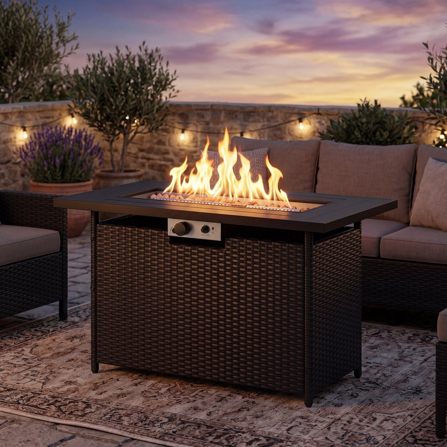 44.5-In. Propane Fire Pit Table with 50,000 BTU Burner