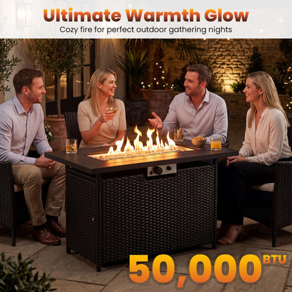 44.5-In. Propane Fire Pit Table with 50,000 BTU Burner