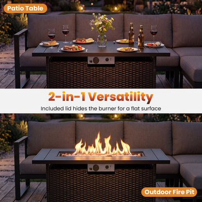 44.5-In. Propane Fire Pit Table with 50,000 BTU Burner