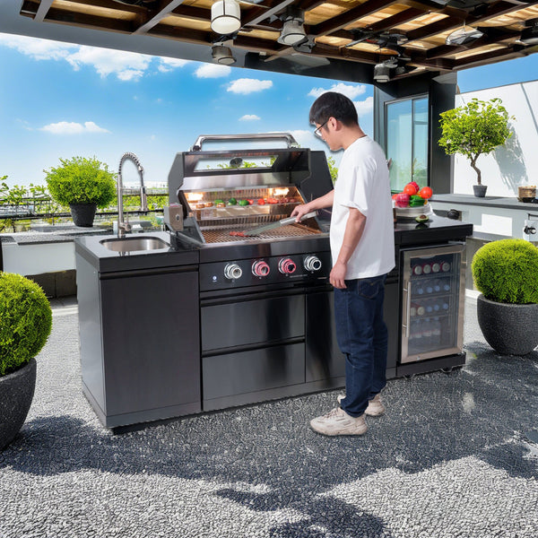 46-Inch 4-Burner Stainless Steel Gas Outdoor Kitchen Grill