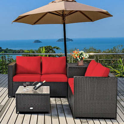 4-Piece Outdoor Rattan Patio Furniture Set with Glass Table