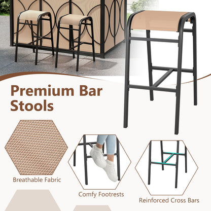6.5 x 4 ft Grill Gazebo with Bar Table and 2 Stools