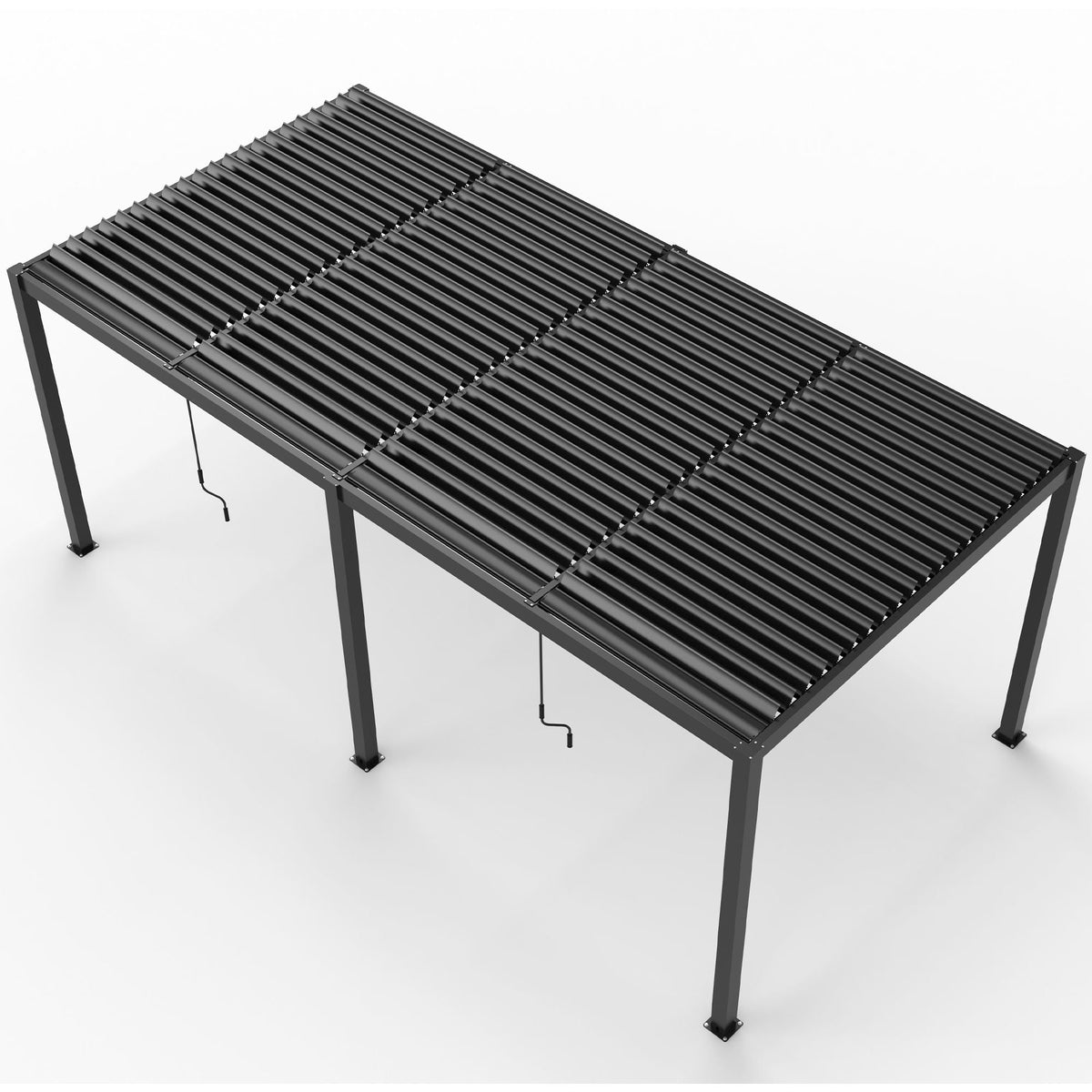 Black Aluminum Louvered Pergola with Adjustable Roof