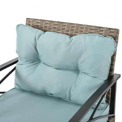 4-Piece Brown PE Rattan Patio Conversation Set with Cushions