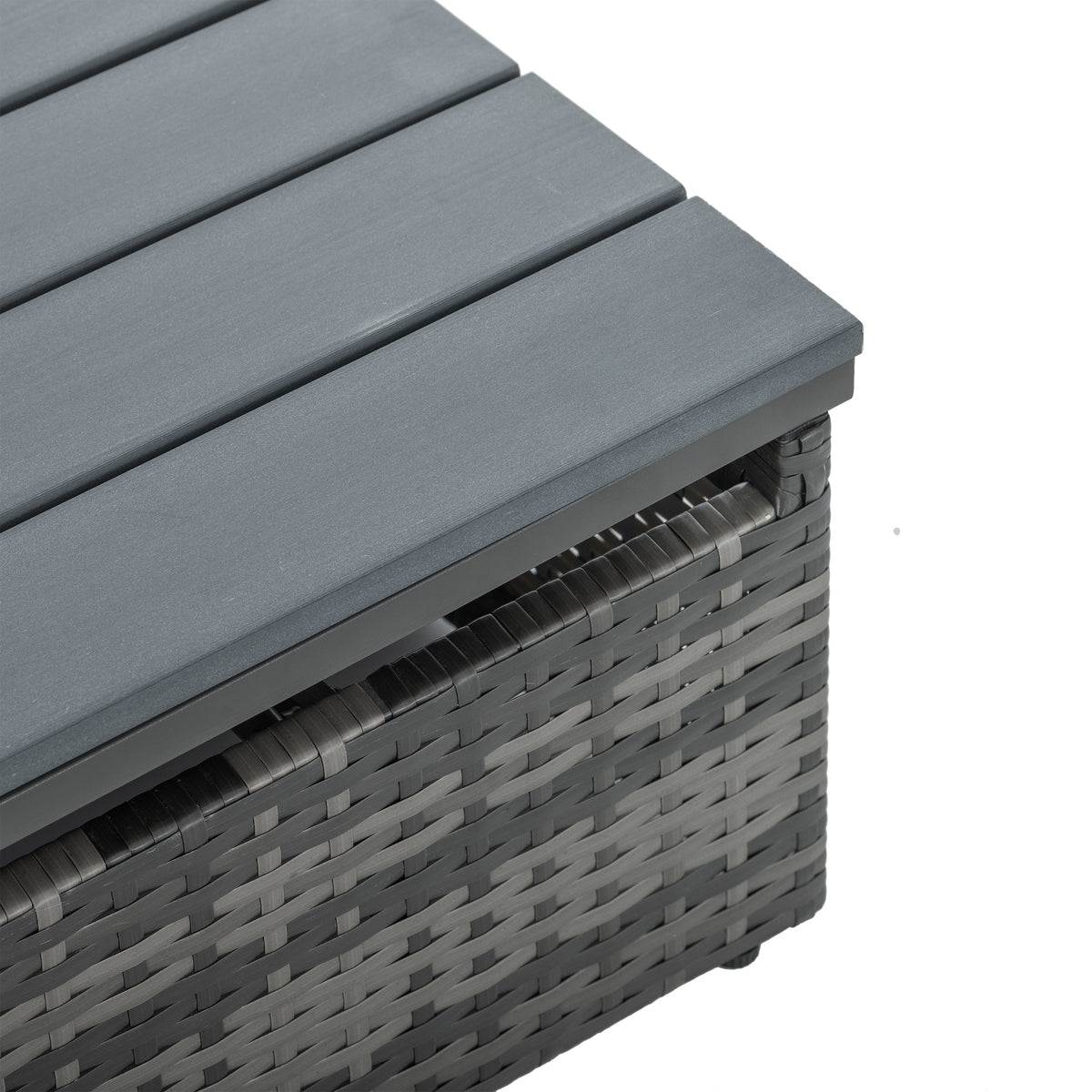 5-Piece Dark Gray PE Rattan Patio Sofa Set with Lift-Top Table