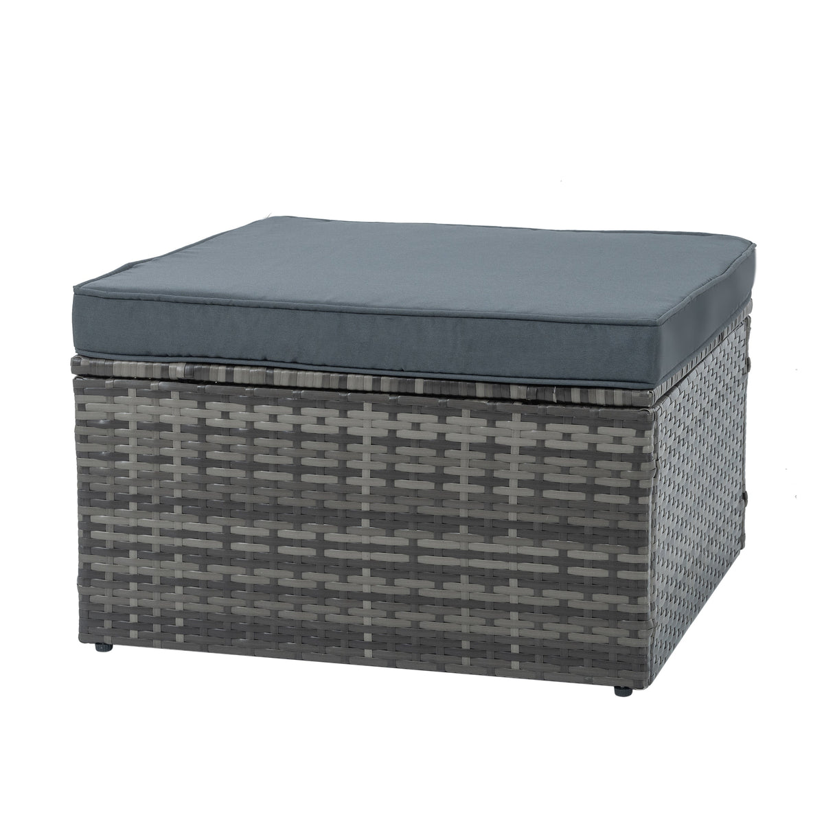 5-Piece Dark Gray PE Rattan Patio Sofa Set with Lift-Top Table
