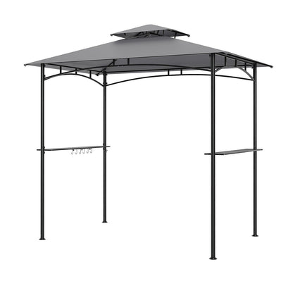 8 x 5 ft Grill Gazebo with Metal Frame, Shelves and Hooks