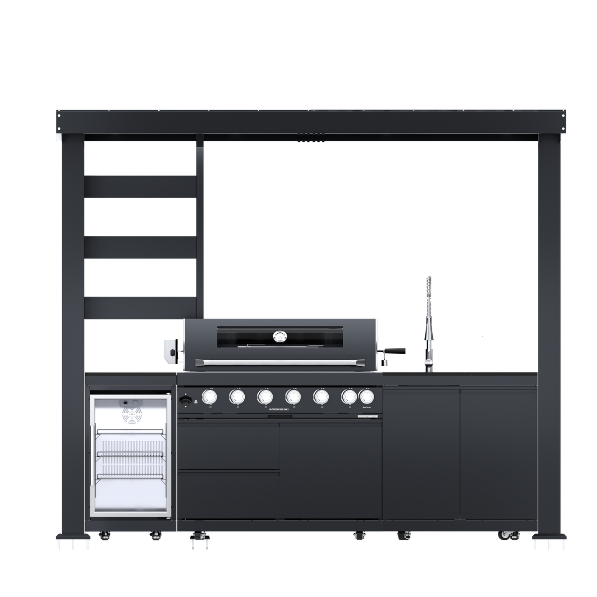 108-Inch 6-Burner Stainless Steel Gas Outdoor Kitchen Grill