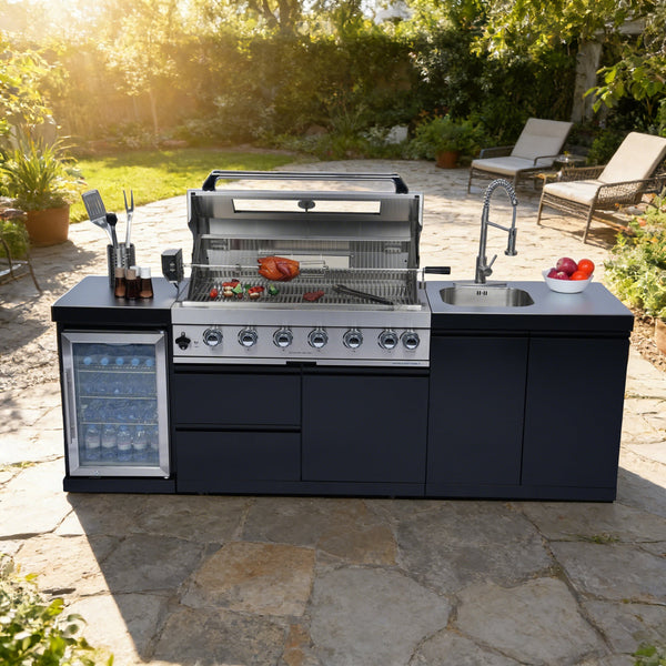 96-Inch 6-Burner Stainless Steel Outdoor Kitchen Grill