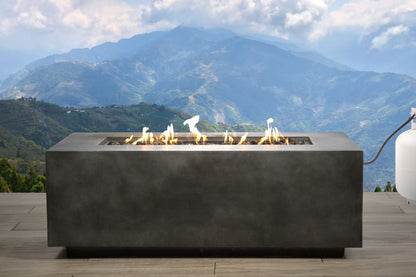 Propane Outdoor Fire Pit Table, Charcoal Concrete