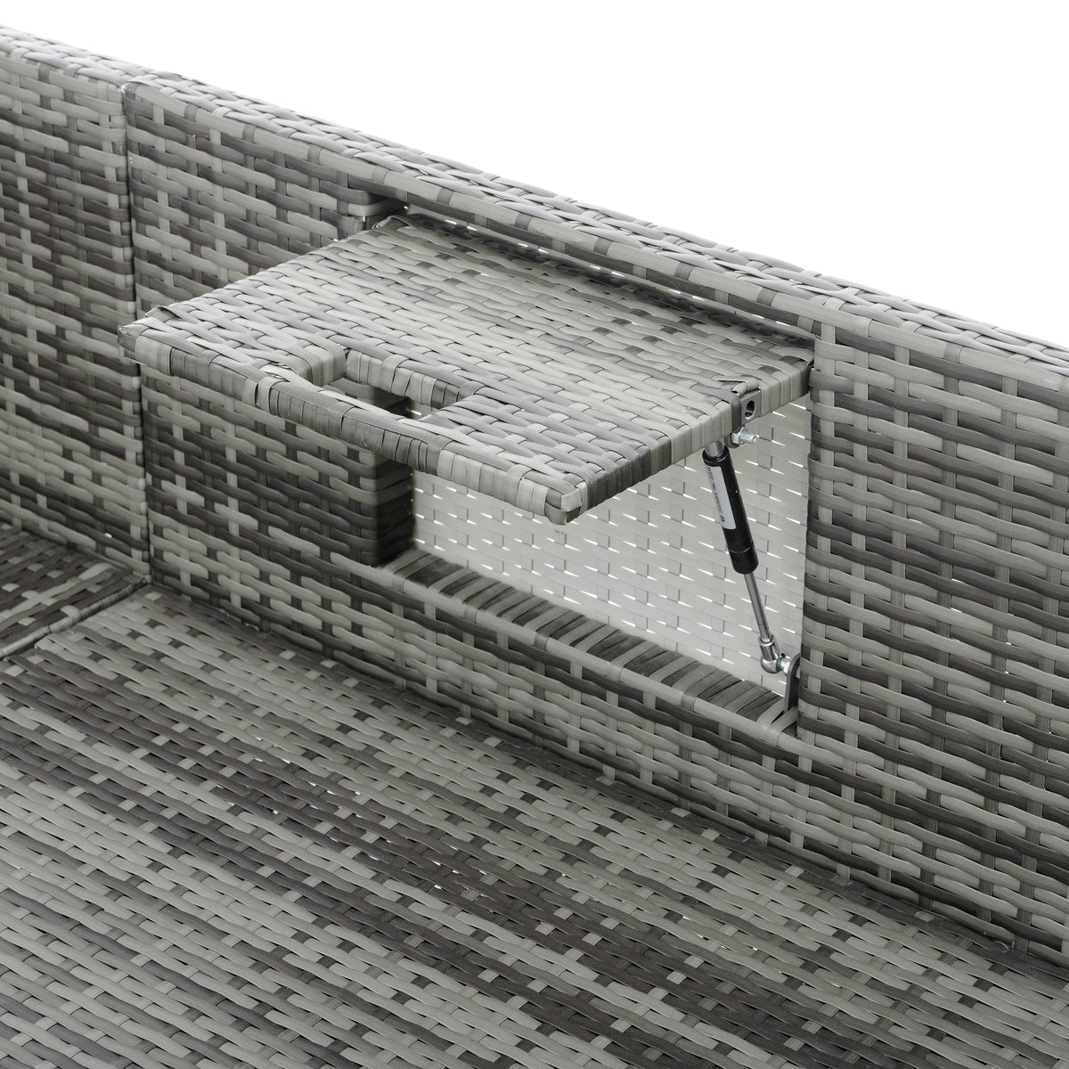 5-Piece Dark Gray PE Rattan Patio Sofa Set with Lift-Top Table