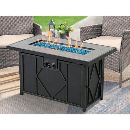 42-In. Rectangular Propane Fire Pit Table with Ceramic Top