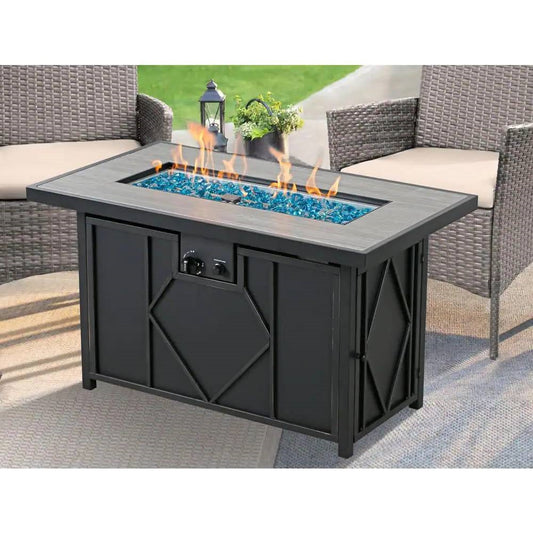 42-In. Rectangular Propane Fire Pit Table with Ceramic Top