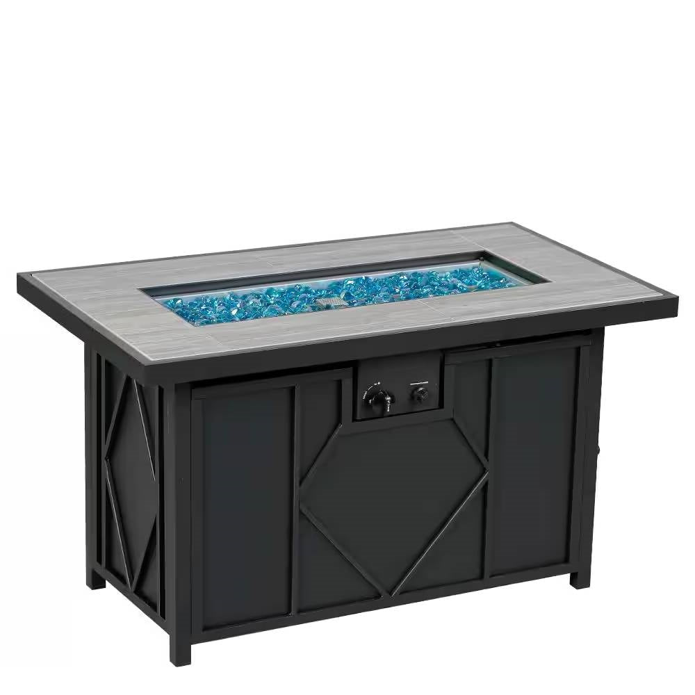 42-In. Rectangular Propane Fire Pit Table with Ceramic Top