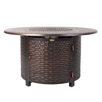44-Inch Round Aluminum Propane Fire Pit Table, 55,000 BTU