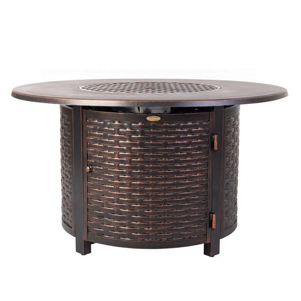 44-Inch Round Aluminum Propane Fire Pit Table, 55,000 BTU