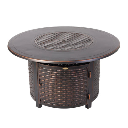 44-Inch Round Aluminum Propane Fire Pit Table, 55,000 BTU