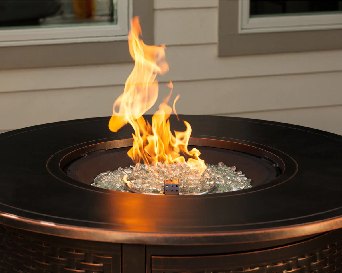 44-Inch Round Aluminum Propane Fire Pit Table, 55,000 BTU