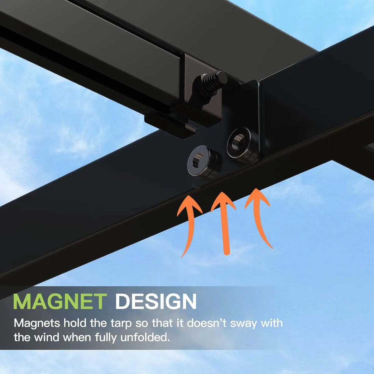10x12 ft Retractable Outdoor Pergola with Adjustable Sun Shade