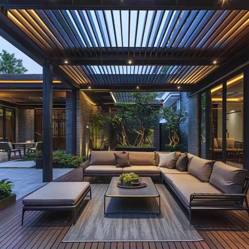 Custom Aluminum Electric Louvered Pergola with Waterproof Roof