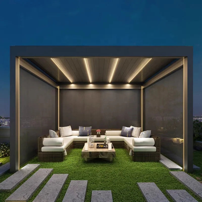 Custom Aluminum Electric Louvered Pergola with Waterproof Roof