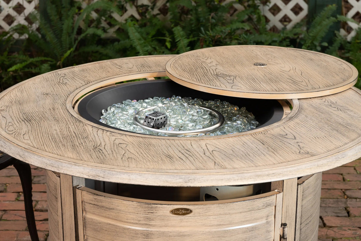 42-Inch Round Aluminum Propane Fire Pit Table, 55,000 BTU