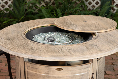 42-Inch Round Aluminum Propane Fire Pit Table, 55,000 BTU