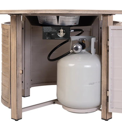 42-Inch Round Aluminum Propane Fire Pit Table, 55,000 BTU