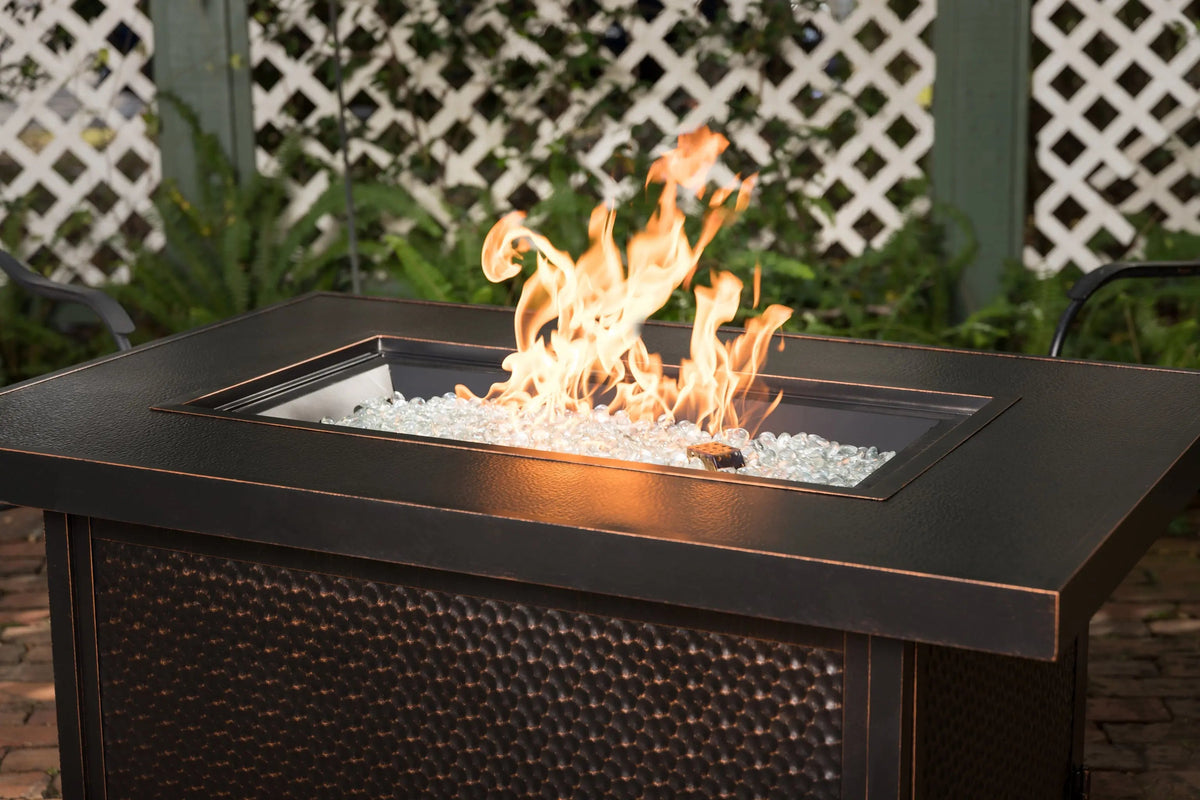 48-Inch Rectangular Aluminum Propane Fire Pit Table, 55,000 BTU
