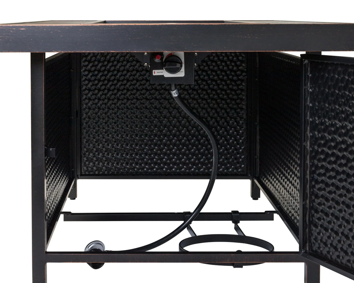 48-Inch Rectangular Aluminum Propane Fire Pit Table, 55,000 BTU