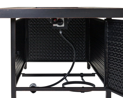 48-Inch Rectangular Aluminum Propane Fire Pit Table, 55,000 BTU