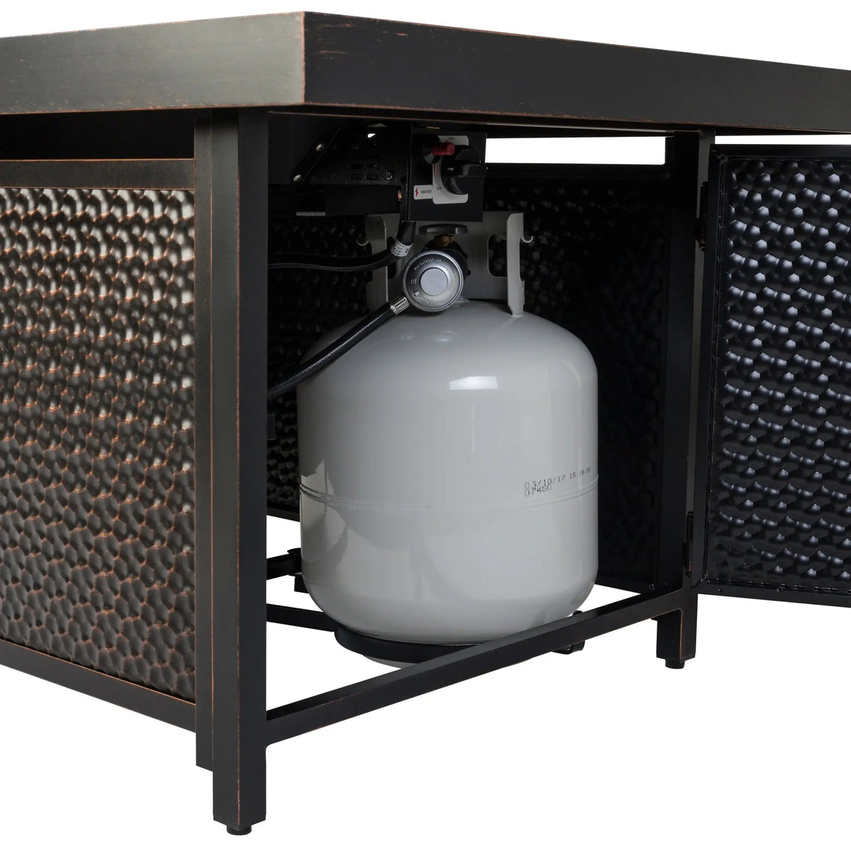 48-Inch Rectangular Aluminum Propane Fire Pit Table, 55,000 BTU
