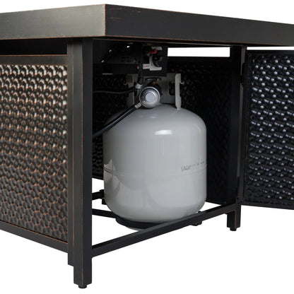 48-Inch Rectangular Aluminum Propane Fire Pit Table, 55,000 BTU