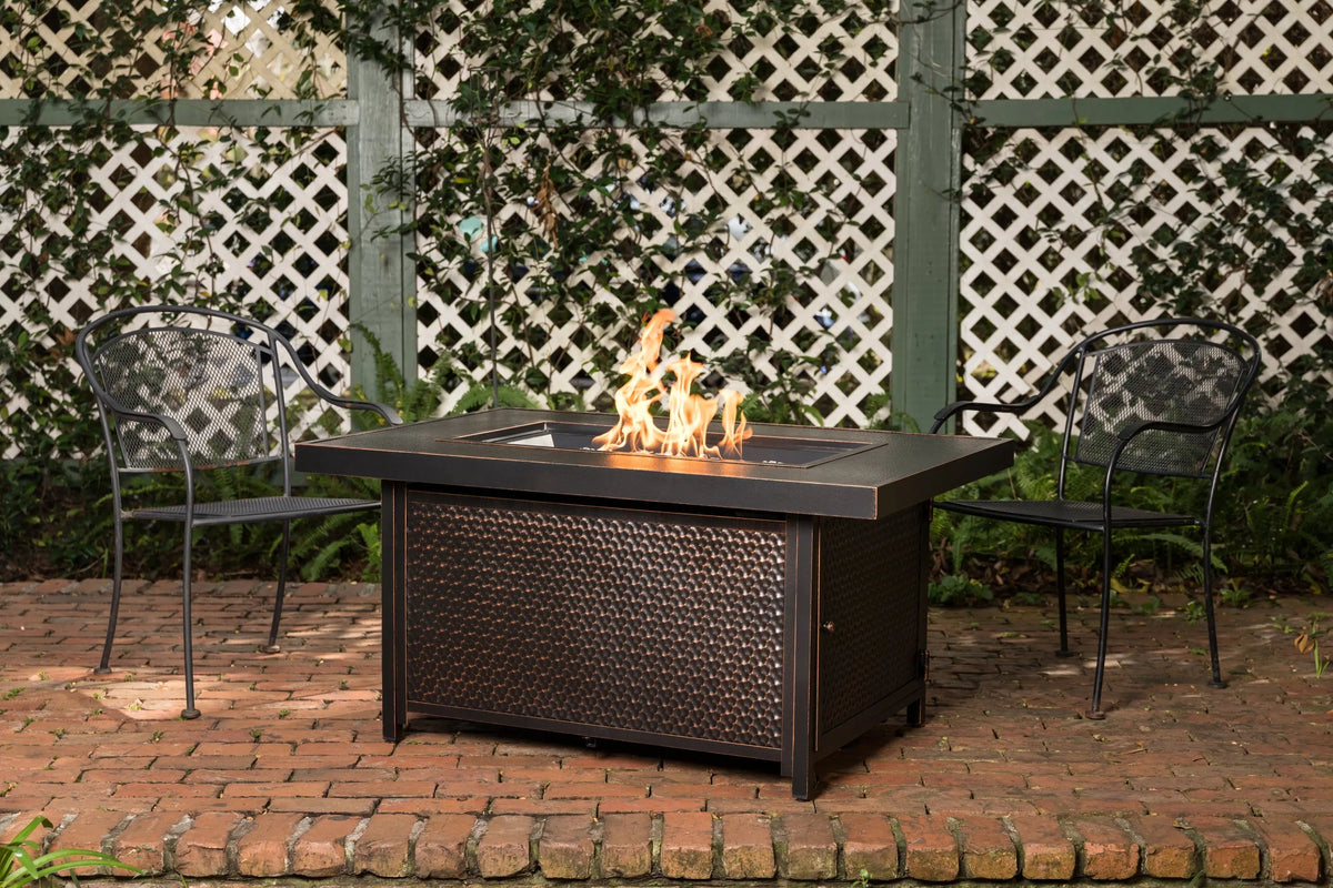 48-Inch Rectangular Aluminum Propane Fire Pit Table, 55,000 BTU
