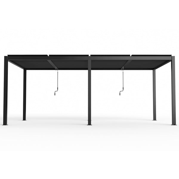Black Aluminum Louvered Pergola with Adjustable Roof