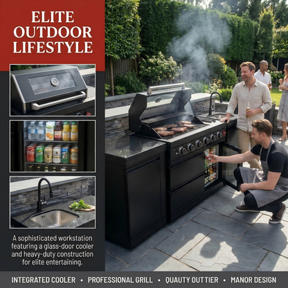 4-Burner Stainless Steel Propane Outdoor Kitchen Grill