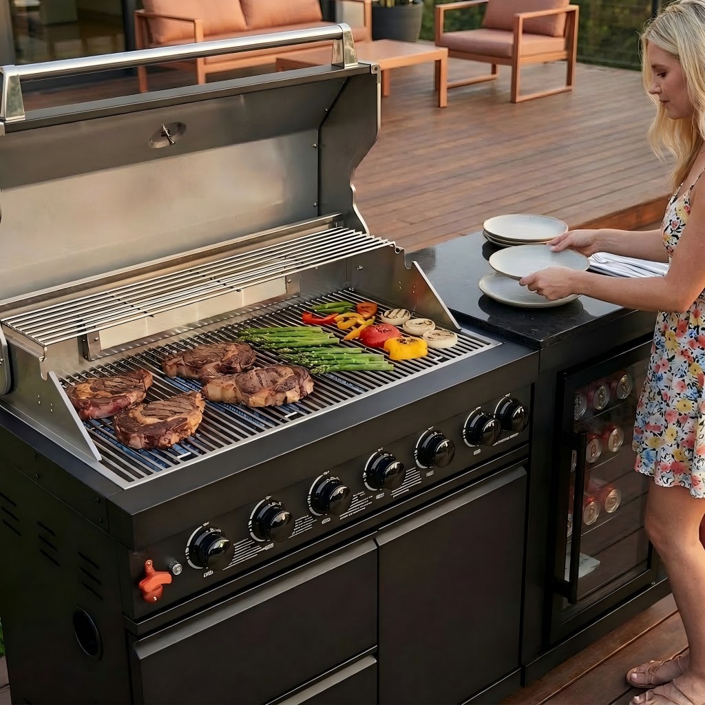 6-Burner Stainless Steel Propane Outdoor Kitchen Grill